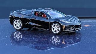 2020 Chevrolet Corvette Stingray in 1:64 scale by AutoWorld - 4337 Black - Mid Engine Chevy C8 Vette