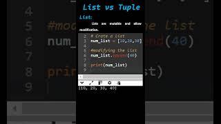 List vs Tuple in Python | Key Differences | Screenshot Theory with example