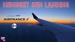 MIDNIGHT LANDING - AIR FRANCE AIRBUS A220 - HELSINKI FINLAND