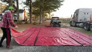 How to fold up flatbed tarps