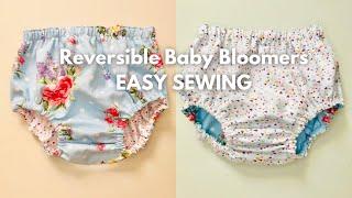 EASY Pattern and Way | REVERSIBLE Baby Bloomer 6-12 Months |