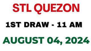 STL Quezon 1st draw result today live 04 August 2024