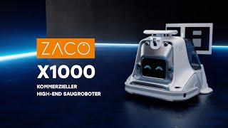 ZACO X1000 KI-Saugroboter für Gewerbe und Haushalt // 1,000 m2 & 20,000 PA – Official Video Deutsch