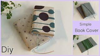 シンプルブックカバー作り方 How to make Simple Book Cover , easy sewing tutorials, Diy