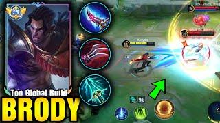 BRODY SKY PIERCER ITEM ONE HIT BUILD BRODY %100 DEADLY BUILD AND EMBLEM 2024 - MLBB BRODY GAMEPLAY