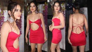 Urfi Javed In Red Front Cut Out With Backless Dress Will Make u Crazy Urfi In Red Hot Look