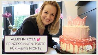 Alles in rosa  Prinzessinnen-Torte für meine Nichte | Motivtorte zum 1. Geburtstag