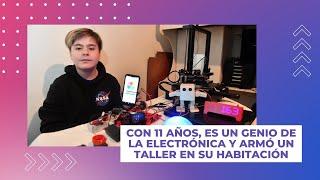 Con 11 años, es un genio de la electrónica y armó un taller en su habitación