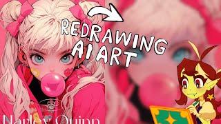 LEARNING TO DRAW ANIME BY COPYING PINTEREST AI ART - Speedpaint w/Rambling