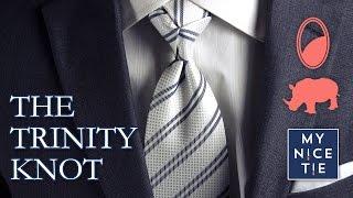 How to Tie a Tie: THE TRINITY KNOT (slow+mirrored=beginner) | How to Tie a Trinity Knot (easy)
