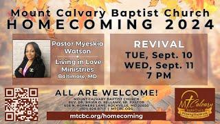 Mt. Calvary Baptist Church Revival Service, September 11, 2024