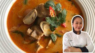 THAI TOM YUM SOUP RECIPE • Creamy Style! • Tom Yum Chicken | ThaiChef food