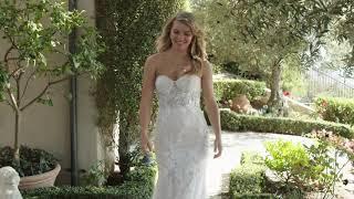 2438 Angelina | Strapless Fit and Flare Floral Lace Ballgown by Casablanca Bridal