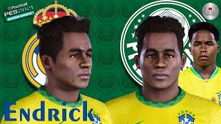 Endrick Face PES 2021 Palmeiras - Real Madrid NISZ Gaming | PES 2020 | Brazil National Team