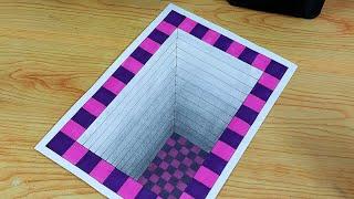 how to draw 3d illusion drawing for beginners | easy tutorial video | @mr.indianchitrkar