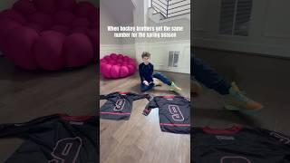 hockey brothers get the same jersey number#hockey#kraken#jrkraken#nhl#12u#10u#funnyvideo#funnyshorts