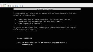 Boot Selection Failed Error