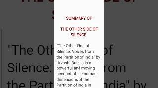 The Other Side of Silence Summary
