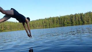 Отдых  на лесном озере. Отмечаем День купания нагишом