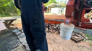 Milling Doug Fir 2x4’s for the friend who gave us some logs.