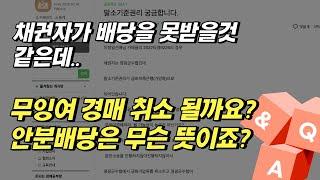 채권자가 배당을 못받을것 같은데.. 무잉여 경매취소가 될까요?? 안분배당은 무슨 뜻이죠??