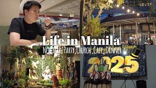 [vlog] Living in Manila: New Year's Eve, party, church, cafe, dinner.