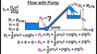 Physics 34.1  Bernoulli's Equation & Flow in Pipes (21 of 38) Flow with Pump***