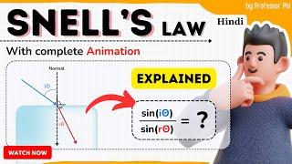 Snell's Law : Animated guide to 'Law of Refraction' | Class 10 | Professor Phi