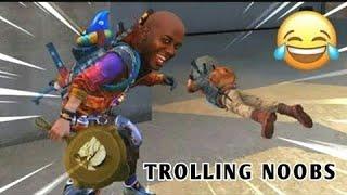 TROLLING NOOBS IN FREE FIRE | 1 VS 2 CLUTCH | DBGAMING19