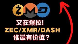 DASH XMR ZEC 大零币 Zcash Digital cash 达世币 门罗币｜又在爆拉 ZEC:XMR:DASH谁将更有未来