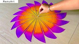 2 flower rangoli designs for diwalinavratri rangoli designs easy small best rangoli Ranu Art