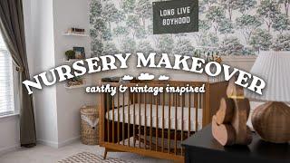 NURSERY MAKEOVER  | Earthy Tones & Vintage-Inspired DIY Woodland Nursery For Baby Boy