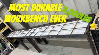 Building HEAVYDUTY concrete workbench/countertop   #welding #workbench #concreteconstruction