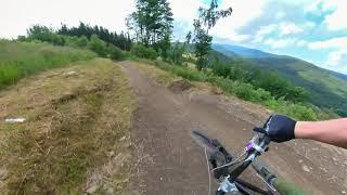 Bike Park Karlov 2023 - Express red trail, flowline helmetcam | POV