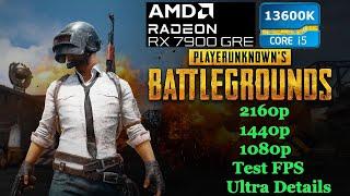 PUBG | RX 7900 GRE | i5 13600k | Benchmark in 2160p, 1440p and 1080p