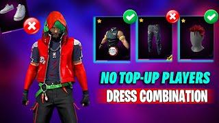 Top 5 God Level Dress Combination For No Top Up Players | Pro Dress Combination In Free fire