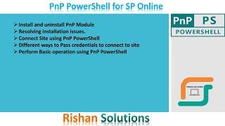 PnP Power Shell for SharePoint online | Install and uninstall | resolve installation issues