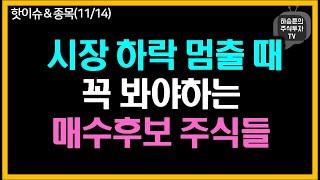 시장 하락 멈출 때 꼭 봐야하는 매수후보 주식들