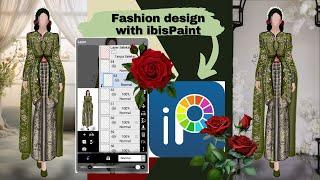 How to design with ibistpaint #kebayamodern #kebaya #batikindonesia #drawing #weddingattire  #art