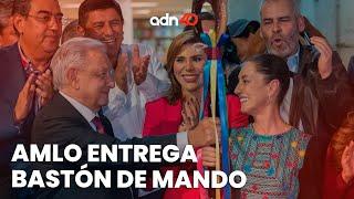 AMLO entrega bastón de mando a Claudia Sheinbaum, Coordinadora de los Comités de Defensa de la 4T