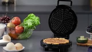 Waffeleisen Herzform Klassische 20 cm Ø Antihaftbeschichtung 1000 W Stufenlos Bräunungsgrad BEZIA