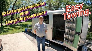 Wow! A 6x12 Cargo Trailer Camper Conversion. Nice Bed, Storage, Bath, Shower........