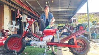 Genius girl who repairs and builds motorbikes.