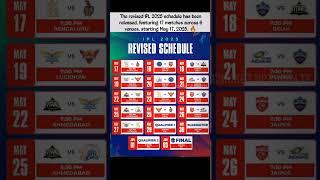 IPL 2025 New Revised Schedule  #ipl #ipl2025 #iplschedule #bcci #cricket