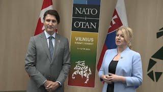 PM Trudeau meets with president of Slovakia Zuzana Čaputová at 2023 NATO Summit – July 11, 2023
