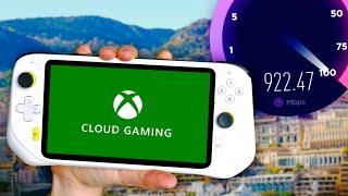 I Tried Xbox Cloud Gaming on the World's FASTEST Internet! (Logitech G Cloud)