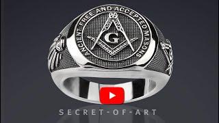 Masonic Ring Silver Freemason Masonry AF & AM Ancient Free and Accepted Masons