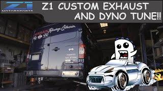 We made a custom exhaust and dyno tuned a NV3500 Van...