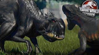 E750 Vs INDOMINUS REX Vs INDORAPTOR - BATTLE ROYALE!!! | Jurassic World Evolution | HD