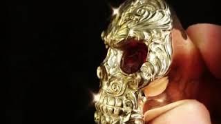 Ajt Jewellery Gold Baroque Skull Ring